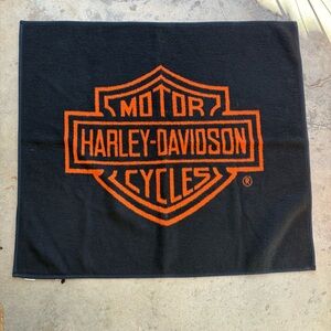 Harley-Davidson Fleece Throw Blanket Black and Orange